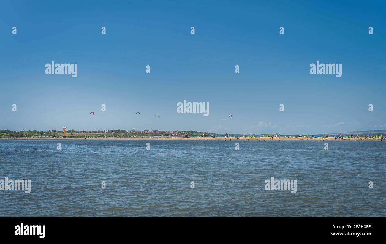 View On Zdrijac Beach Between Nin Bay And Adriatic Sea With Kite view-on-zdrijac-beach-between-nin-bay-and-adriatic-sea-with-kite