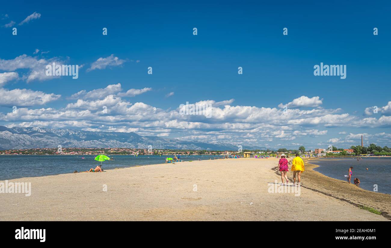 Nin Croatia July 2019 People Tourists Relaxing On Zdrijac Beach nin-croatia-july-2019-people-tourists-relaxing-on-zdrijac-beach