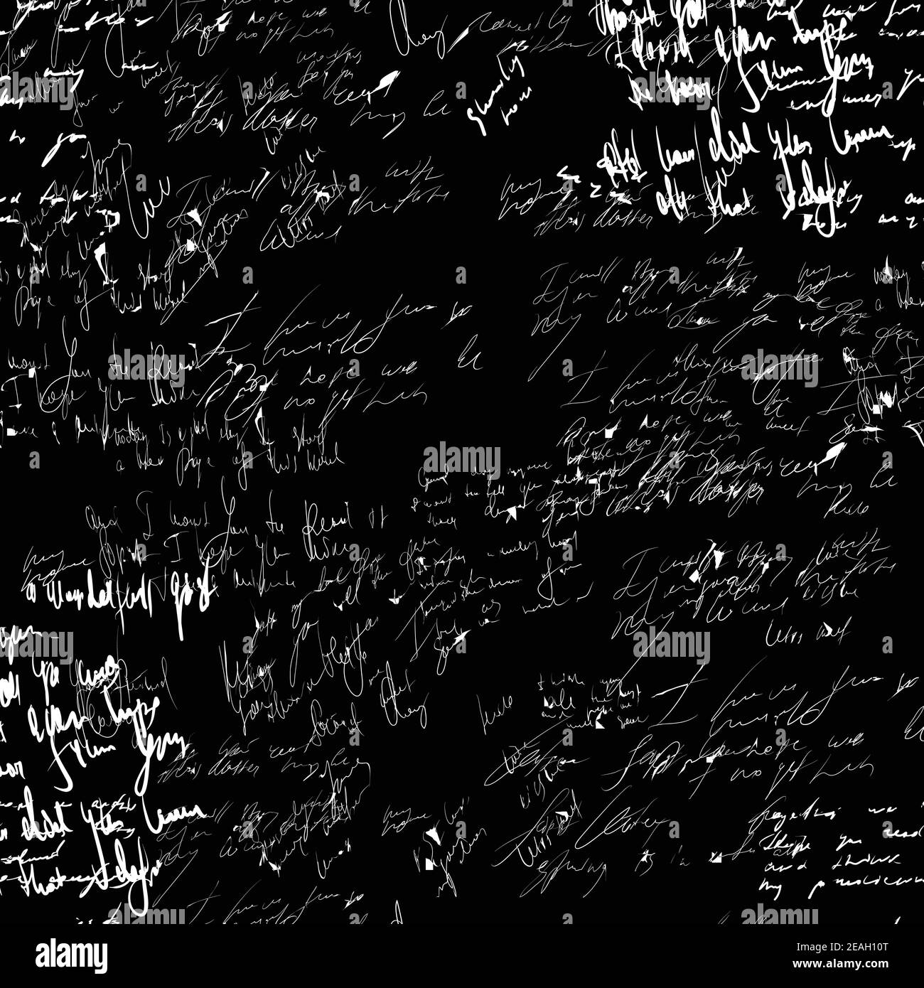 Seamless vector pattern. White text on a black background. Stock Vector