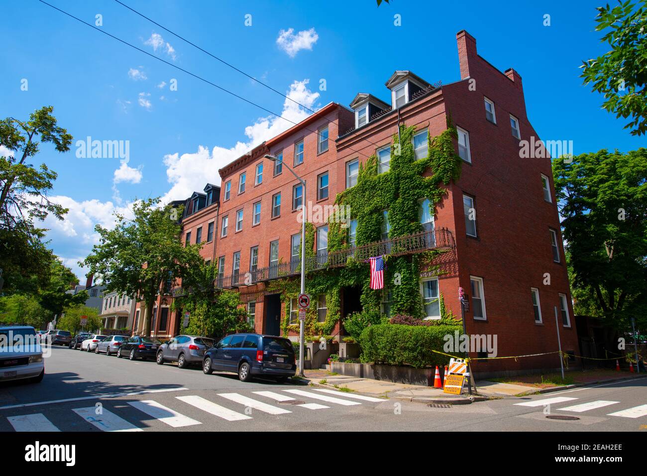 Historic residence buildings at Otis Street at Third Street in East