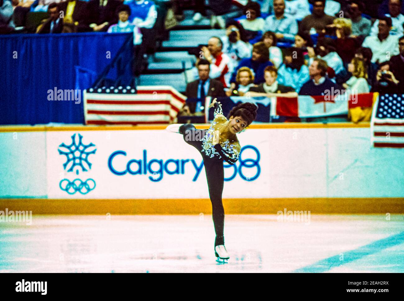 Debi Thomas (USA) competing in the Ladies Figure Skating Short Program