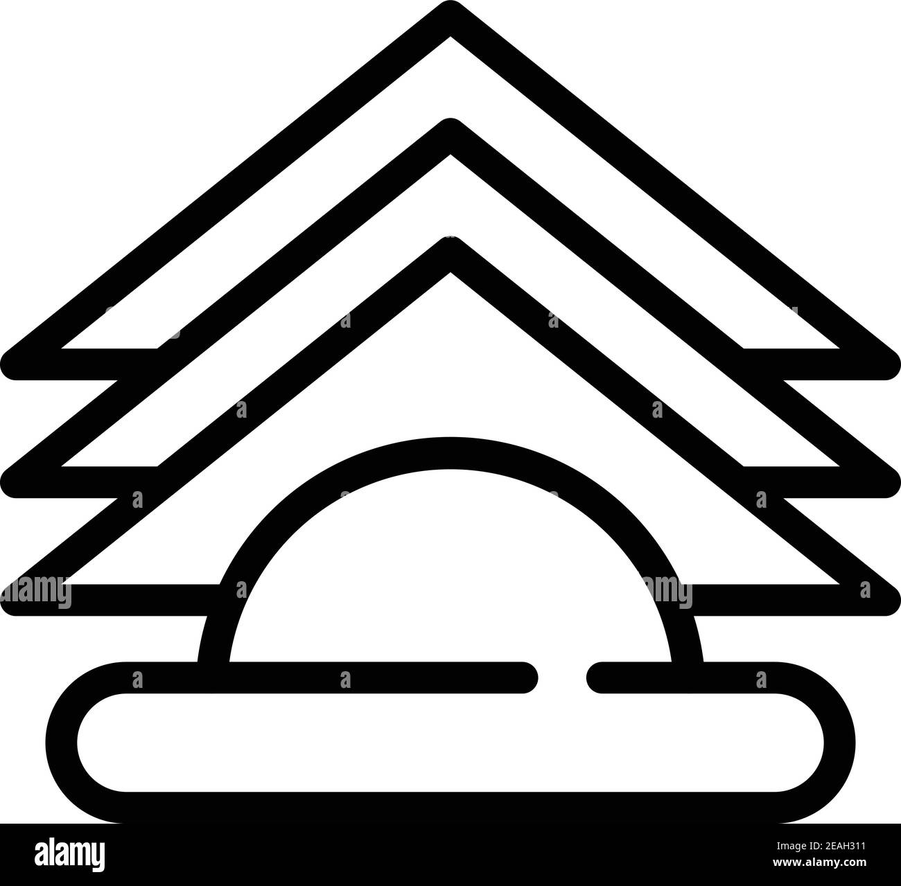 Folded paper napkins icon. Outline folded paper napkins vector icon for