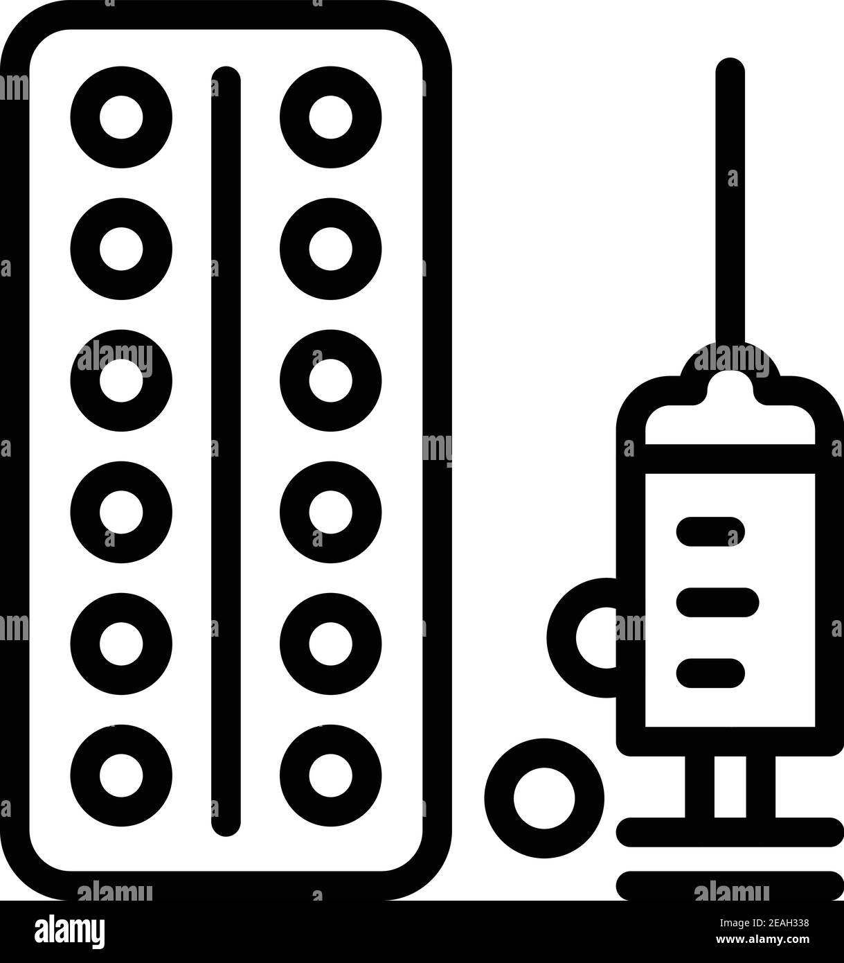 Allergy syringe icon. Outline allergy syringe vector icon for web design isolated on white background Stock Vector