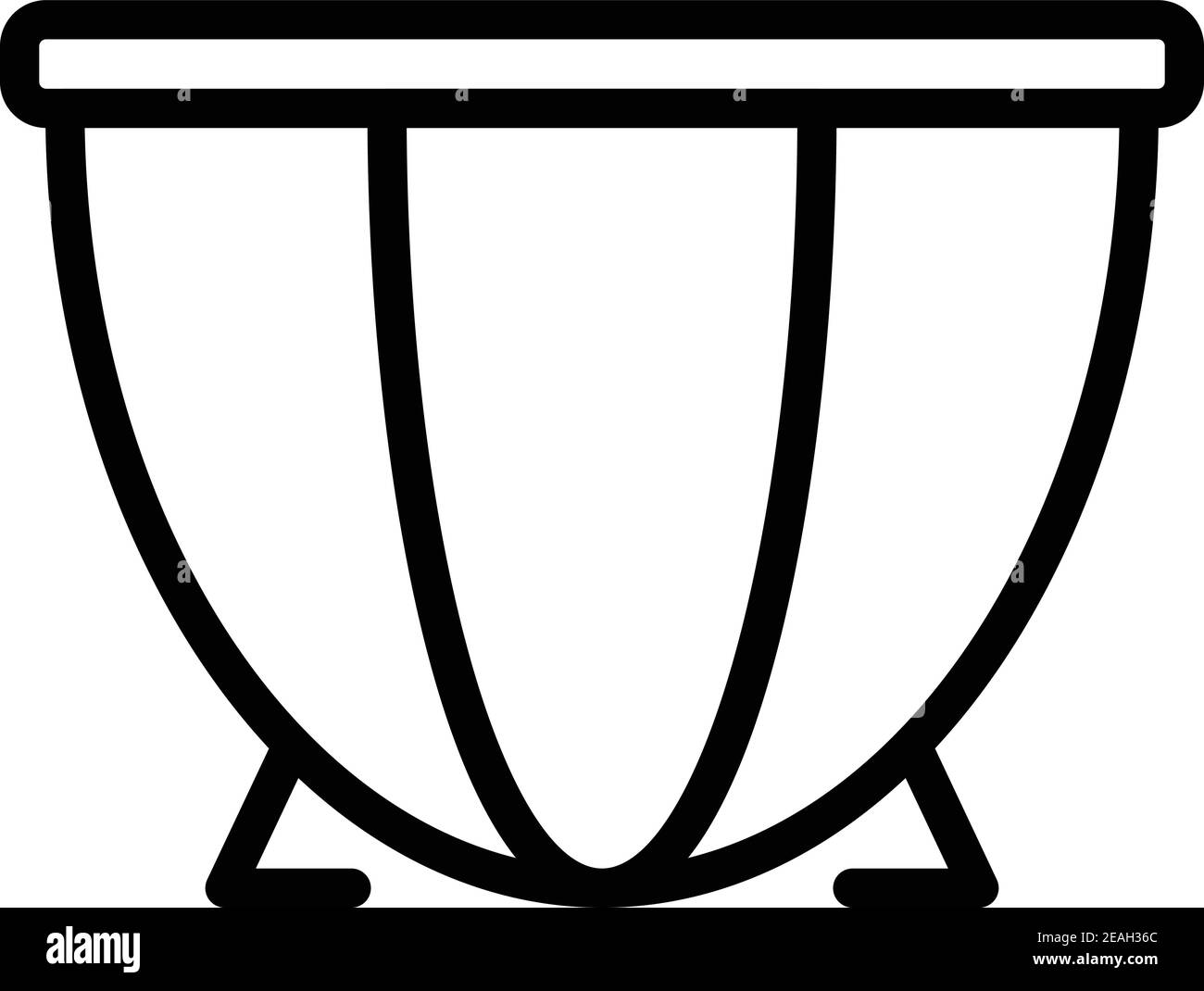 Drum icon. Outline drum vector icon for web design isolated on white