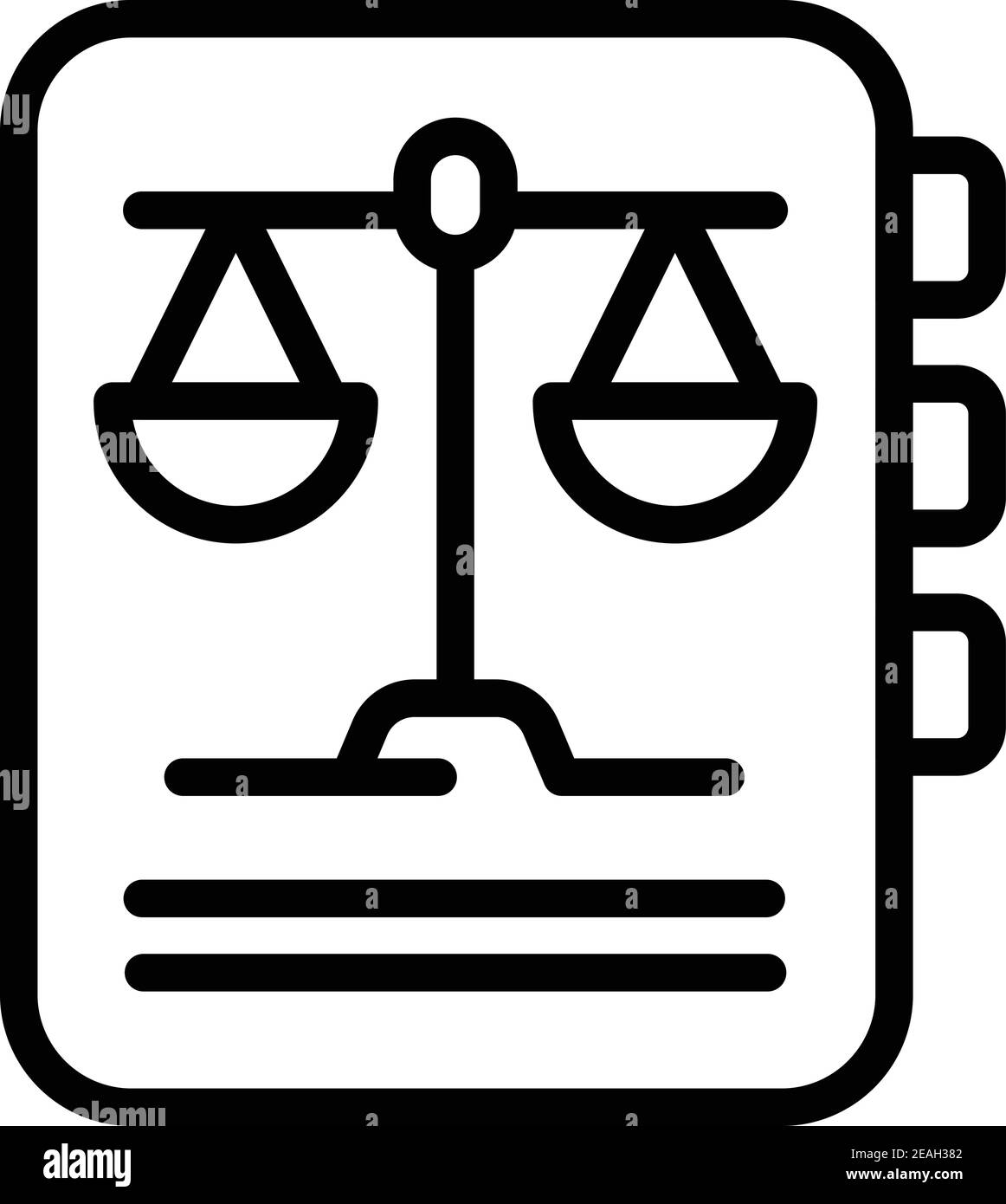Legal document icon. Outline legal document vector icon for web design