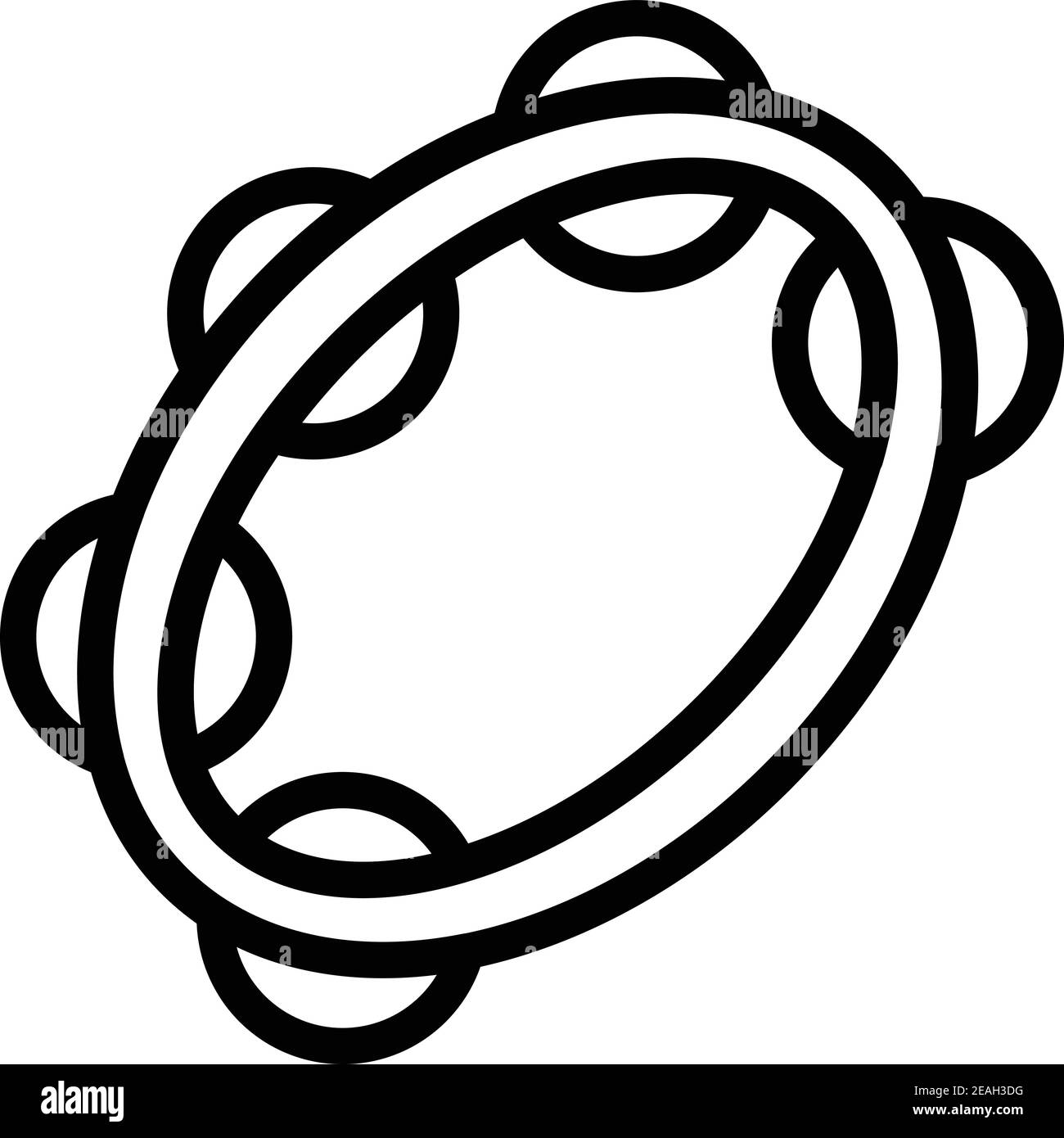 Tambourine music icon. Outline tambourine music vector icon for web