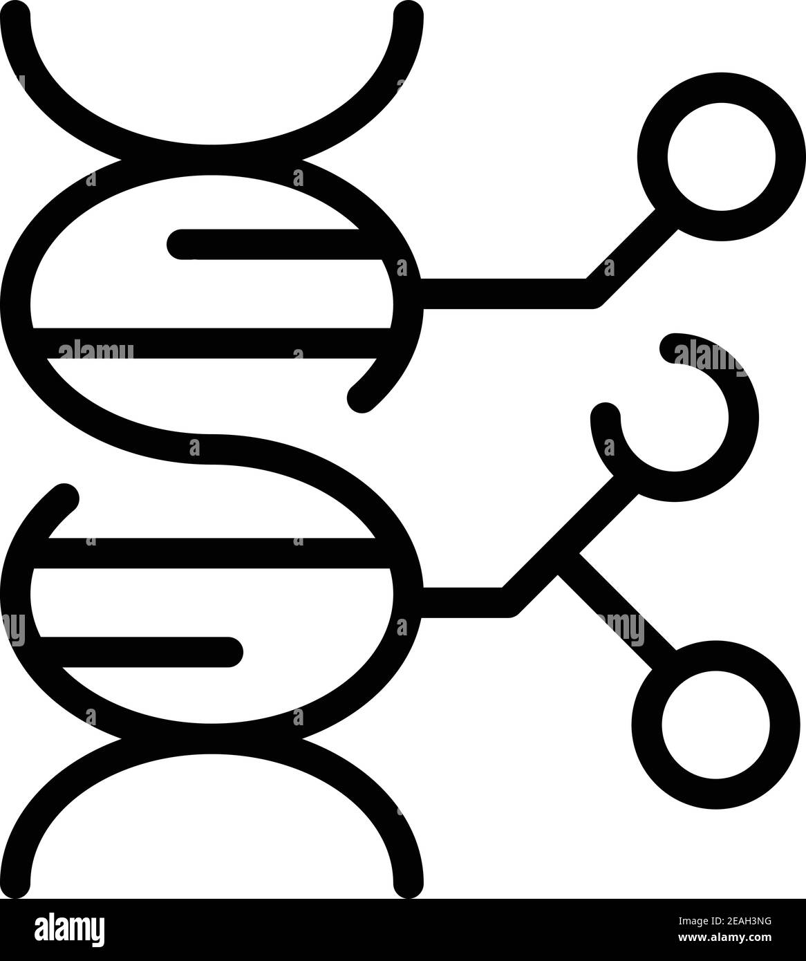 Dna genes modified icon. Outline dna genes modified vector icon for web design isolated on white background Stock Vector