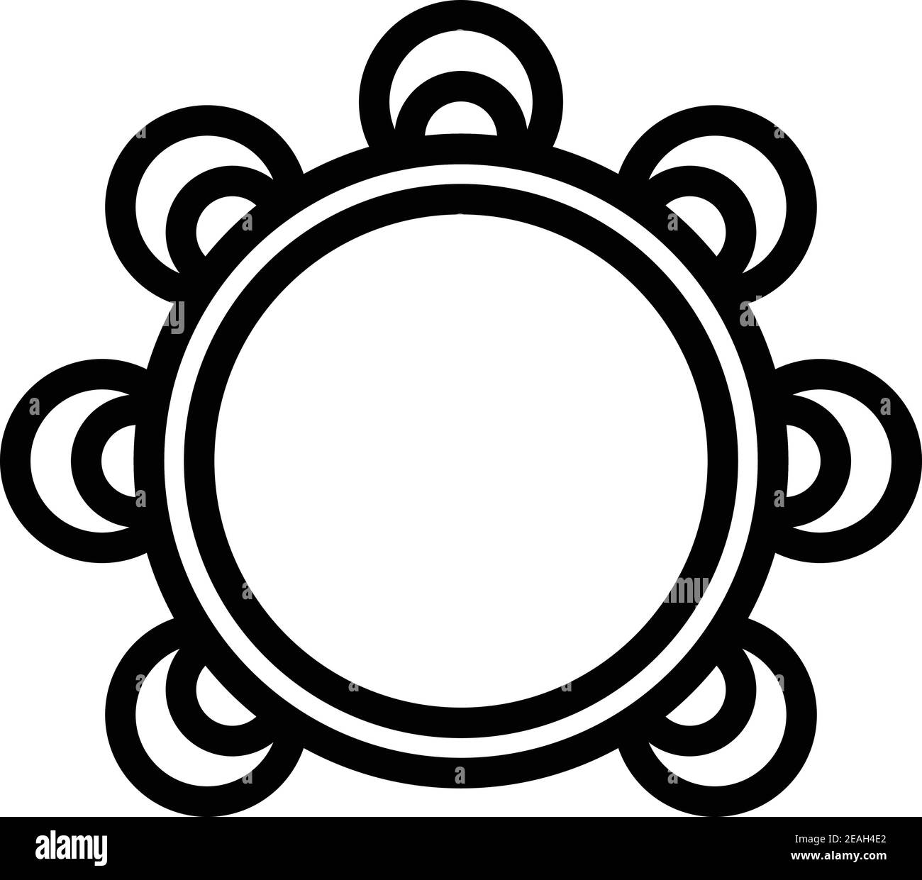 Tambourine icon. Outline tambourine vector icon for web design isolated