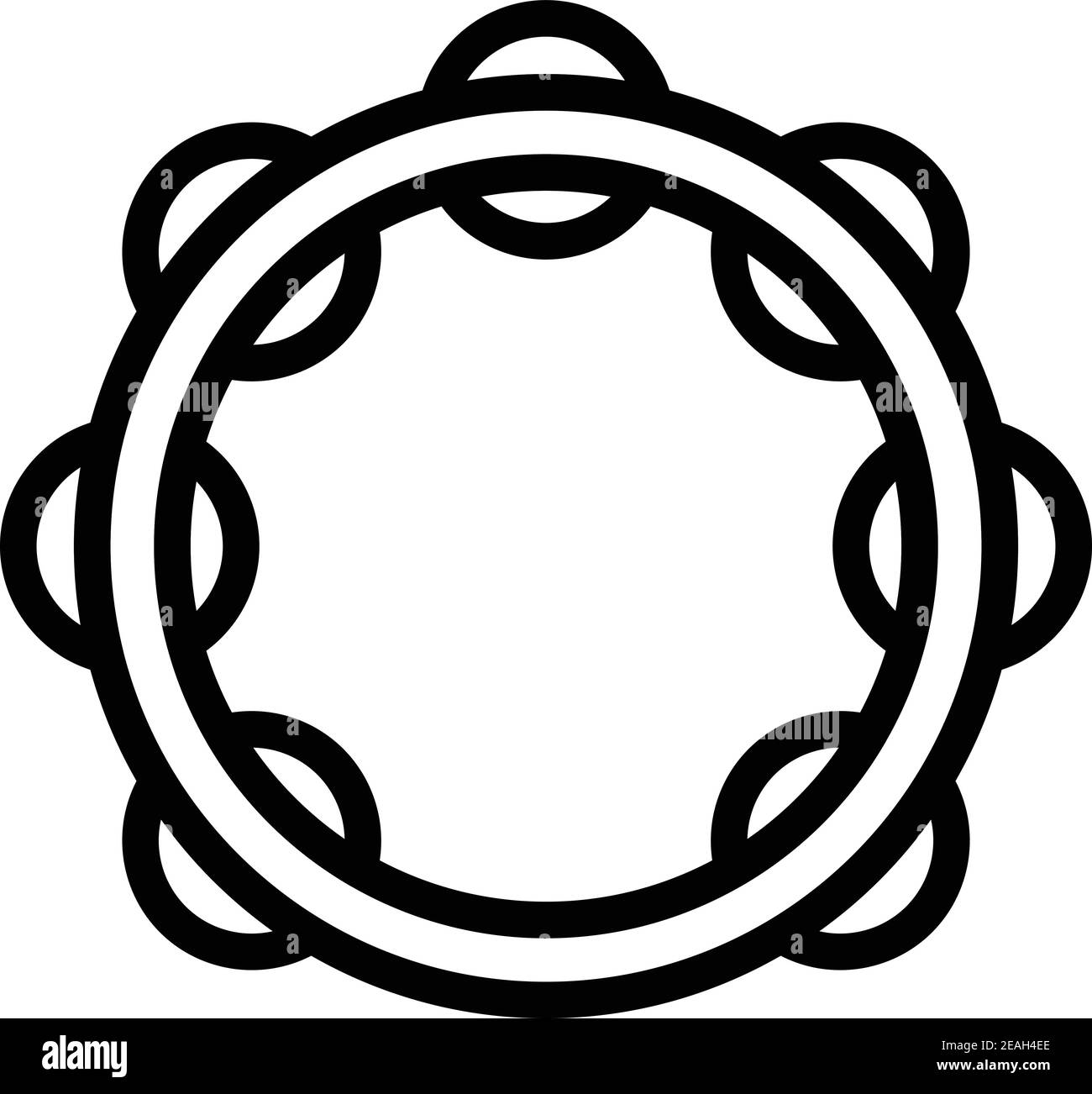 Wooden tambourine icon. Outline wooden tambourine vector icon for web