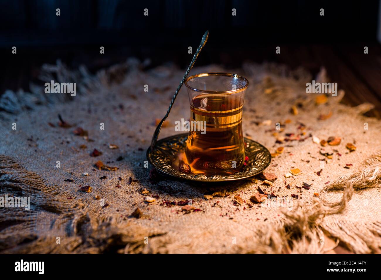 Turkish tea, with spices, delicious with fruits Stock Photo - Alamy