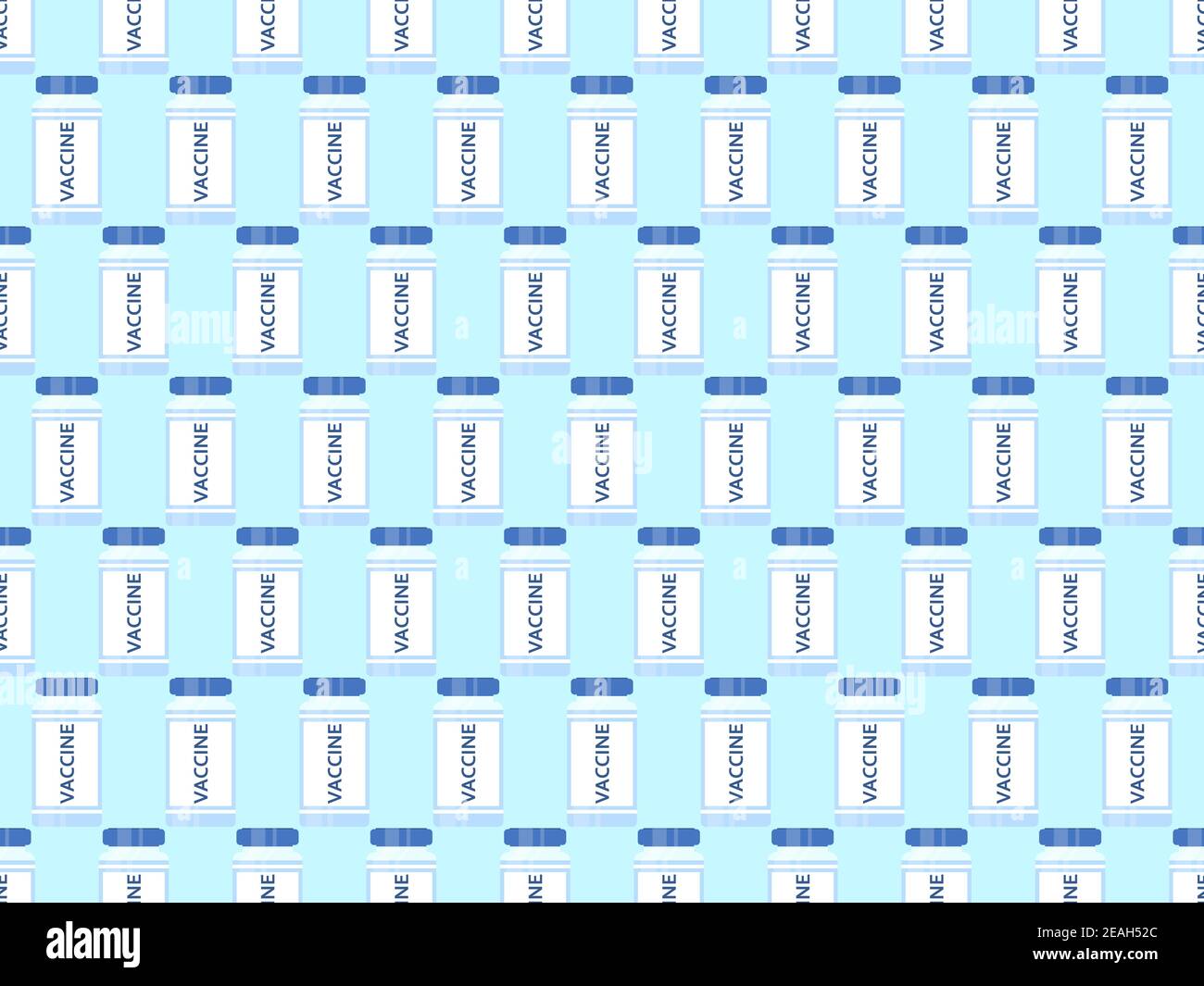Vial Pattern Vaccine vial seamless pattern. Vaccination against Covid-19. Middle ...