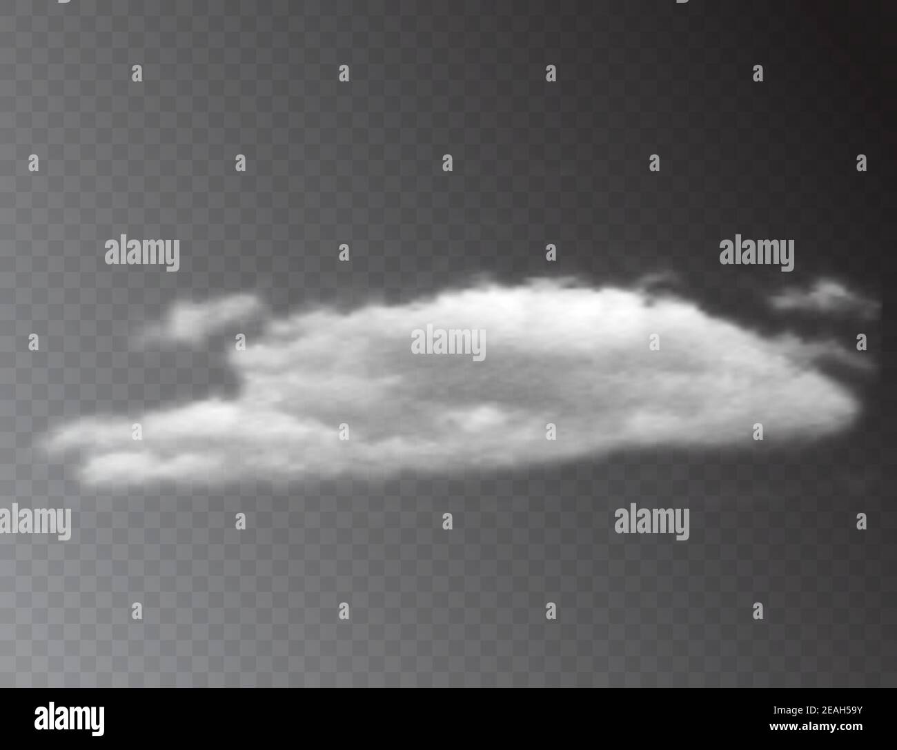 Realistic 3D white clouds isolated on transparent background. vector illustration Stock Vector