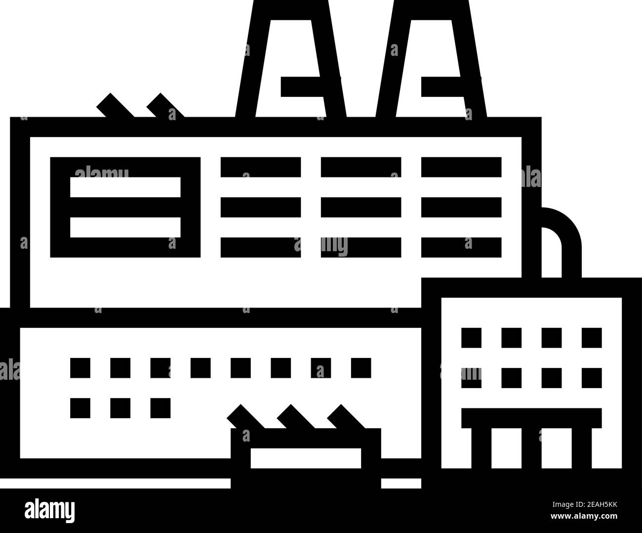 factory industrial building line icon vector illustration Stock Vector ...