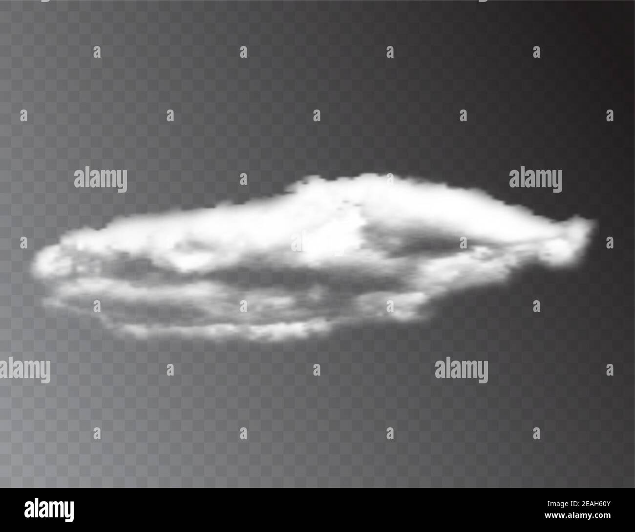 Realistic 3D white clouds isolated on transparent background. vector illustration Stock Vector