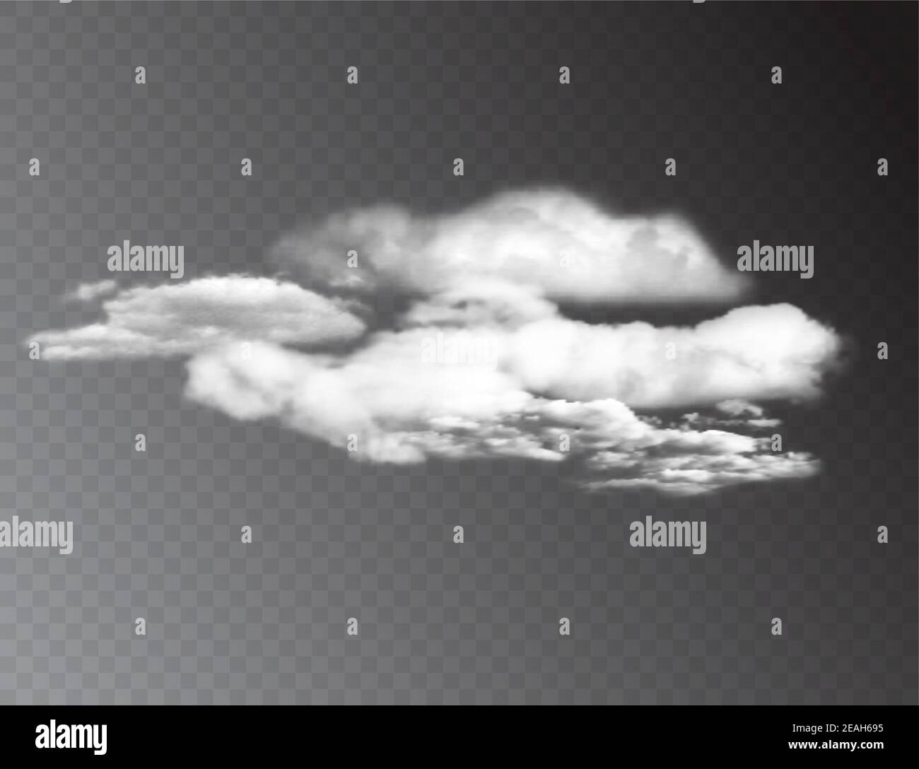 Realistic 3D white clouds isolated on transparent background. vector ...