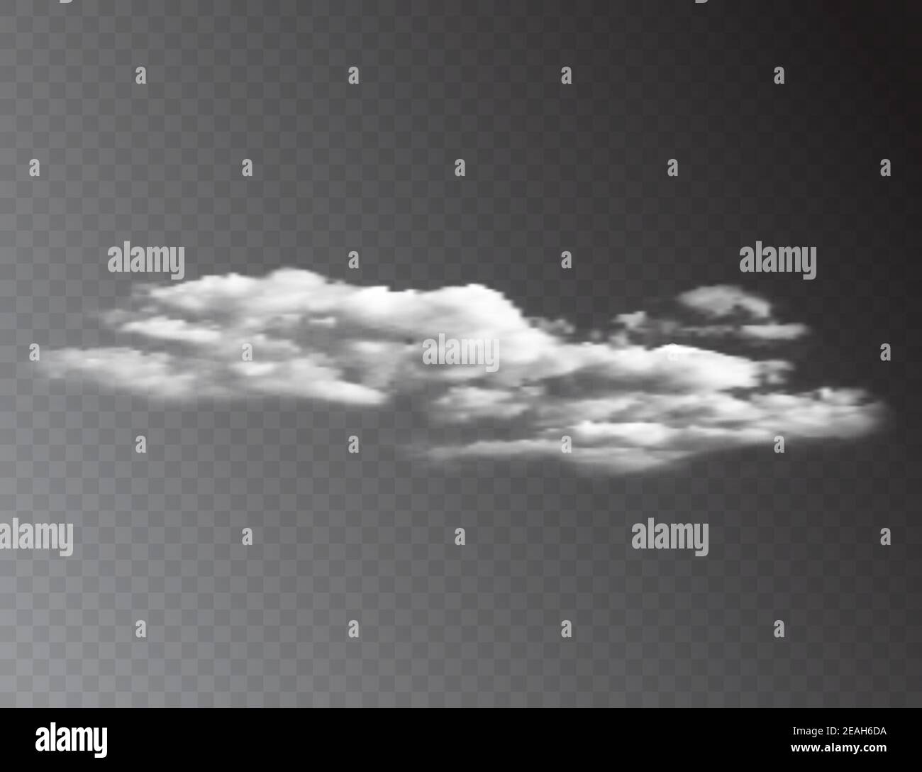 Realistic 3D white clouds isolated on transparent background. vector illustration Stock Vector