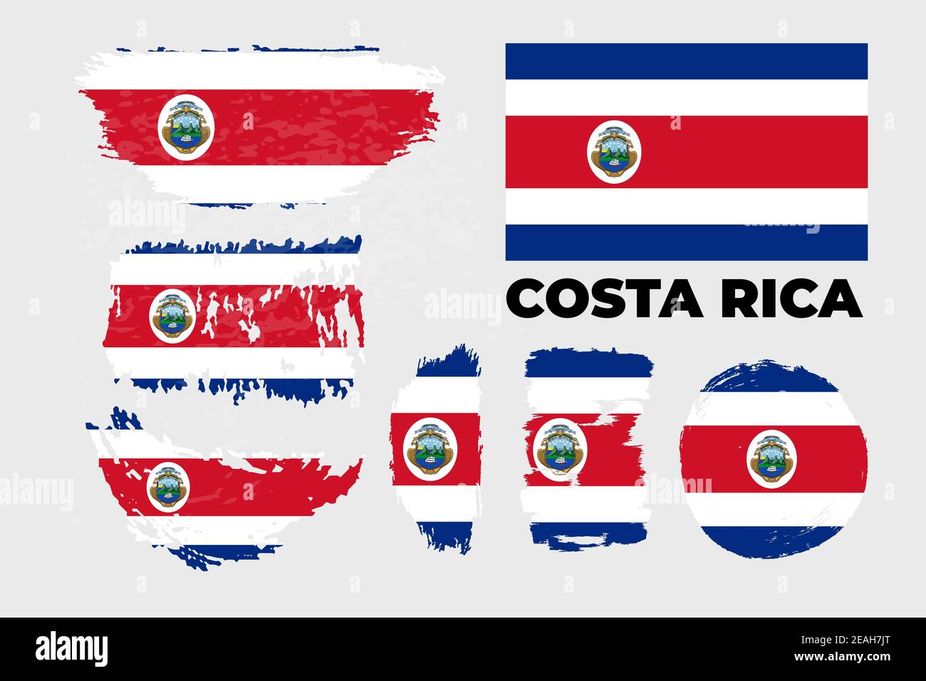 Costa Rica flag. Official colors and proportion correctly. Stock Vector