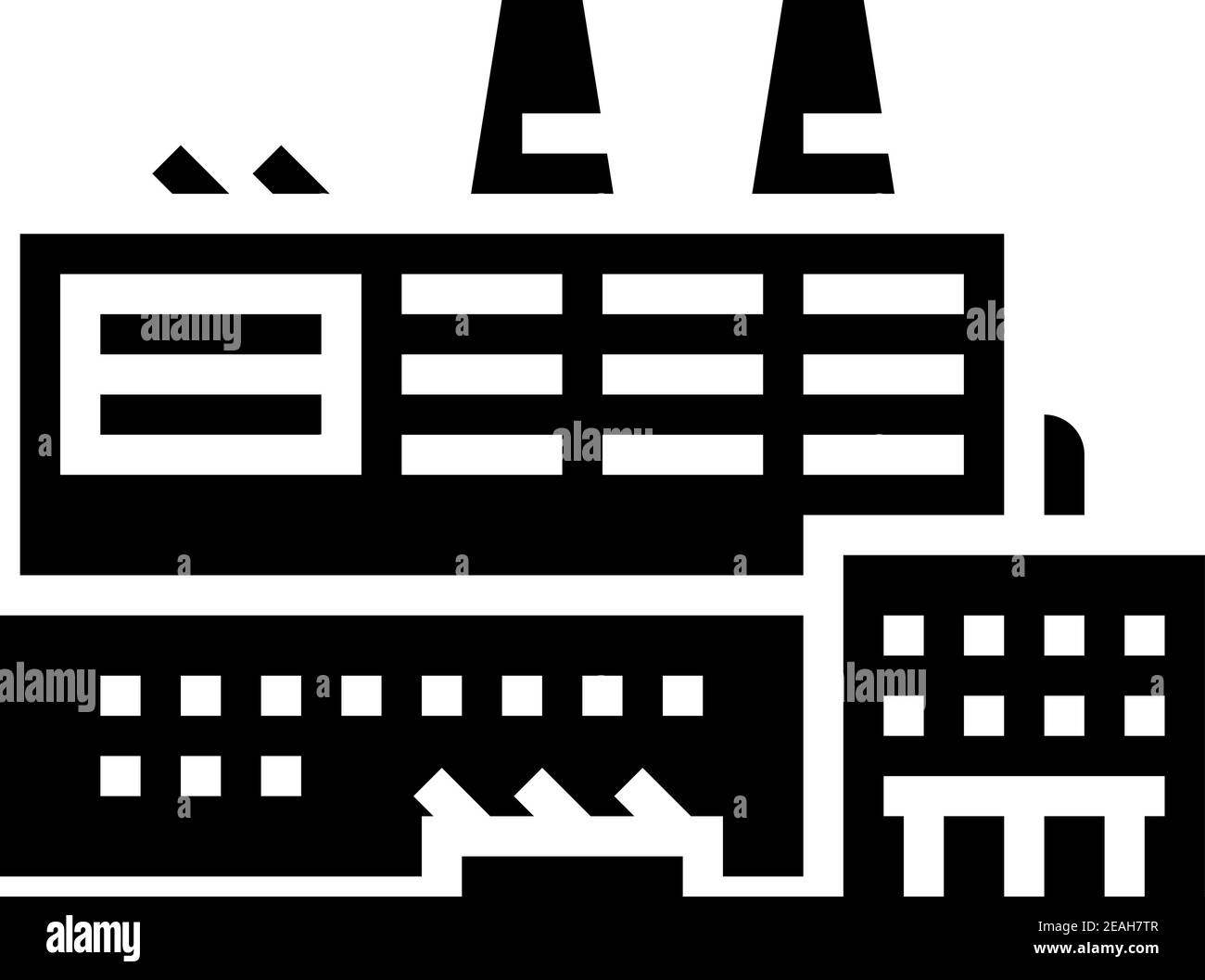 factory industrial building glyph icon vector illustration Stock Vector ...