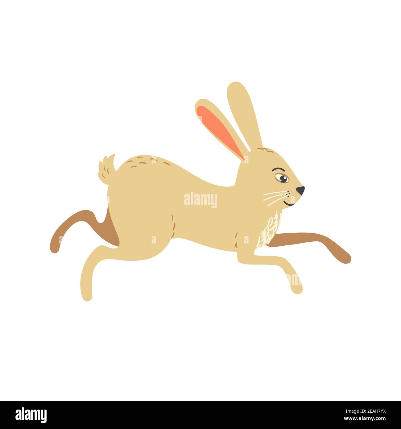 Jumping Rabbit cute simple cartoon vector icon Stock Vector