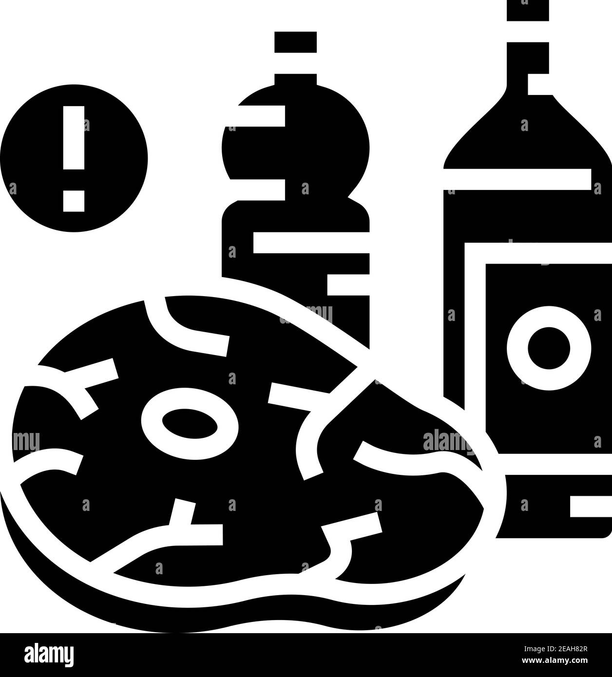 meat, fat oil unhealthy products for gout disease glyph icon vector illustration Stock Vector