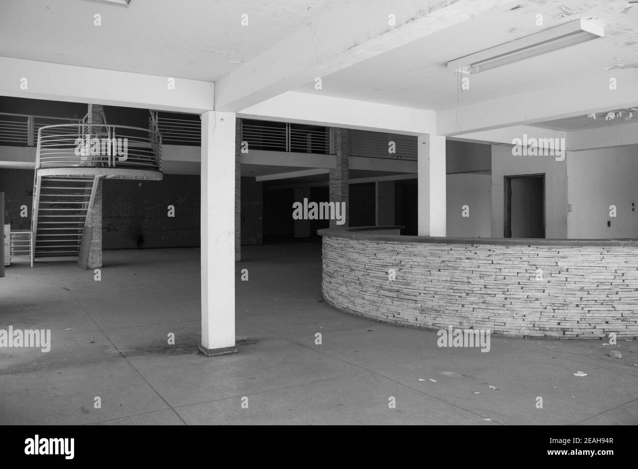 Ibitinga, SP, Brazil - Feb 09 2021: Interior of an empty college building Stock Photo