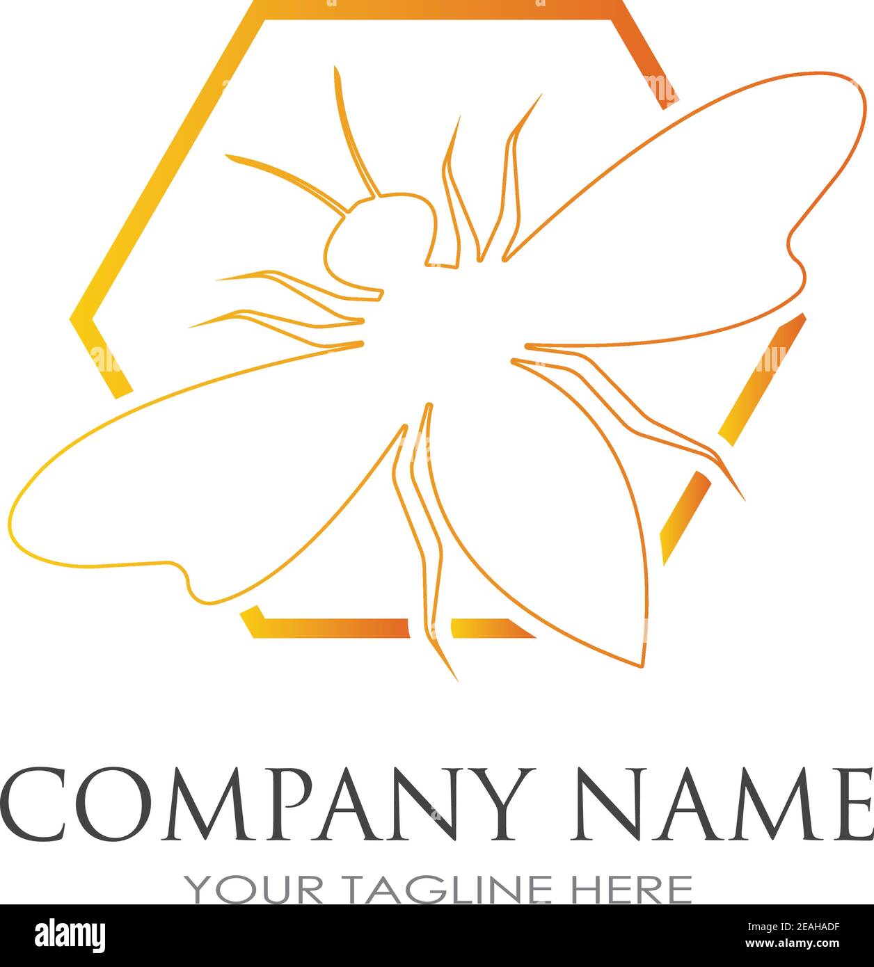 bee and honeycomb logo vector illustration design template Stock Vector