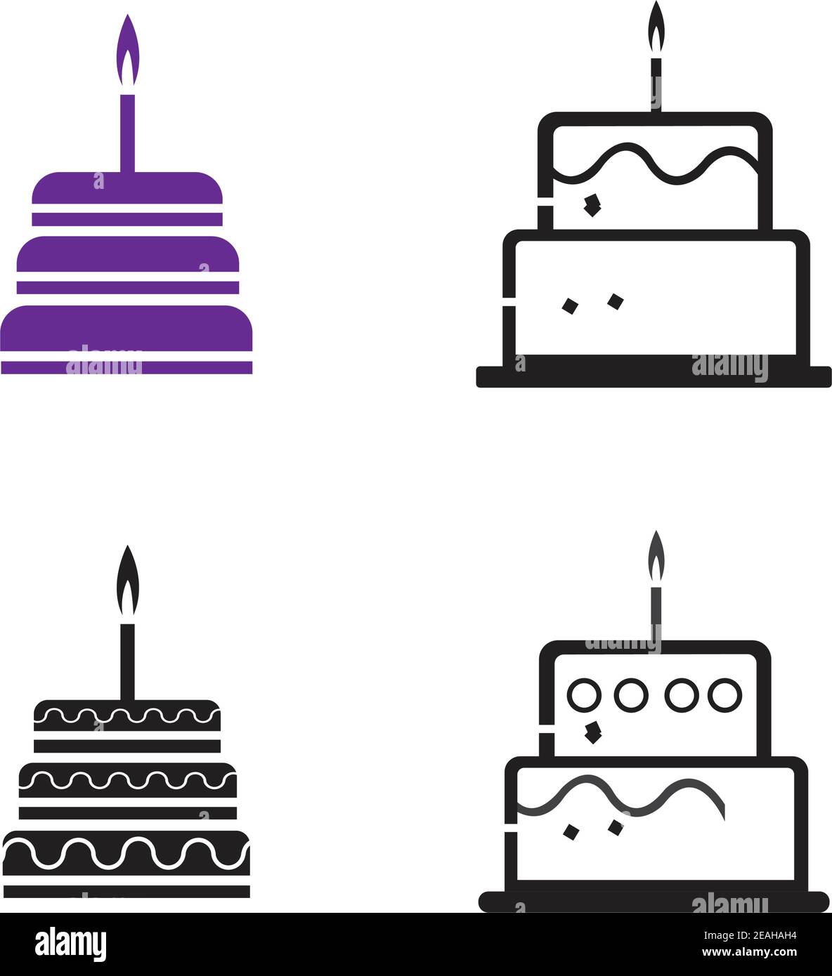 birthday cake icon vector design template Stock Vector