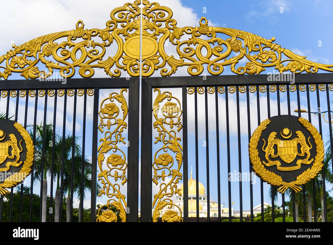 main gate at the Old Istana Negara or National Palace of Malaysia Stock