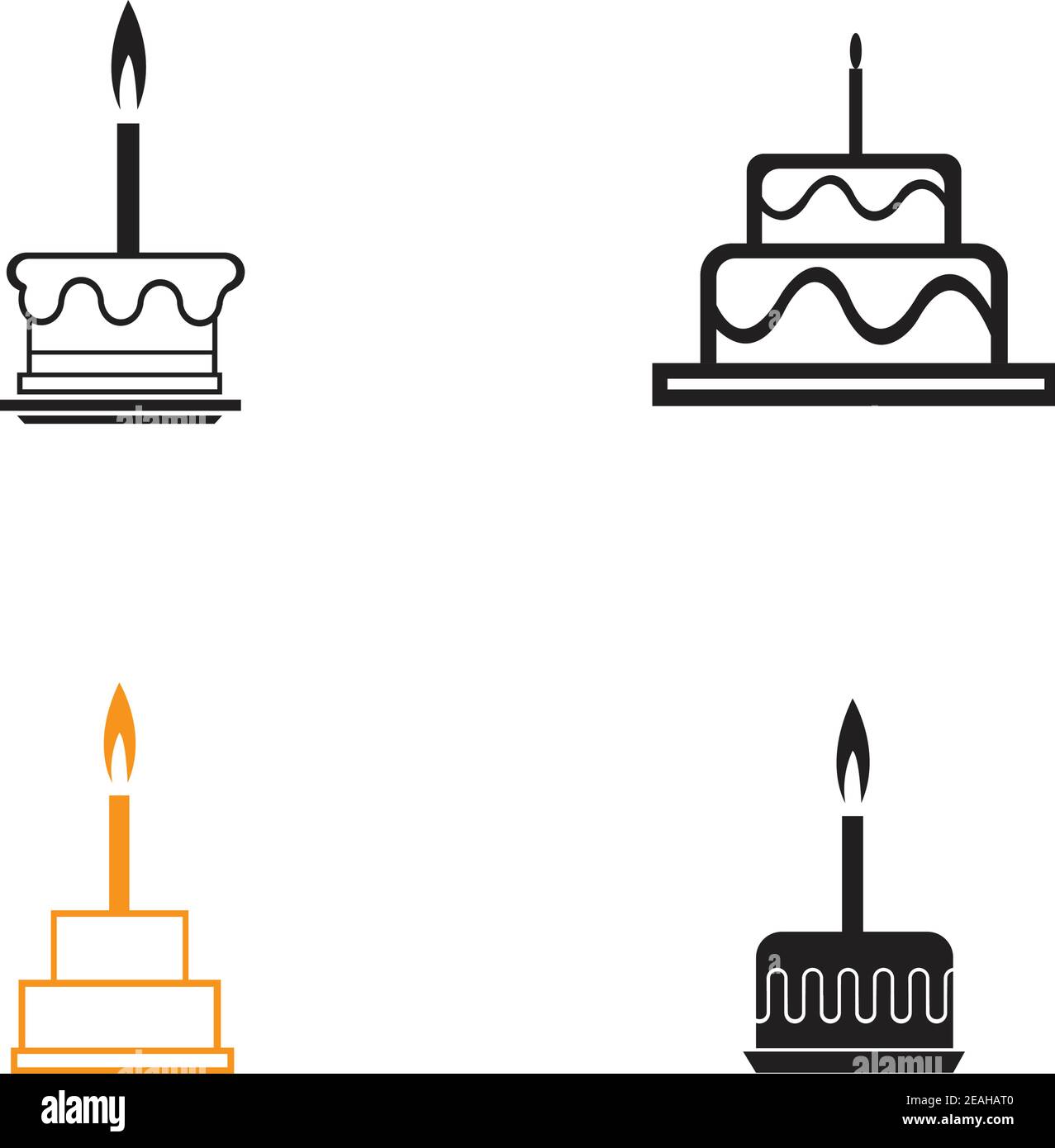 birthday cake icon vector design template Stock Vector