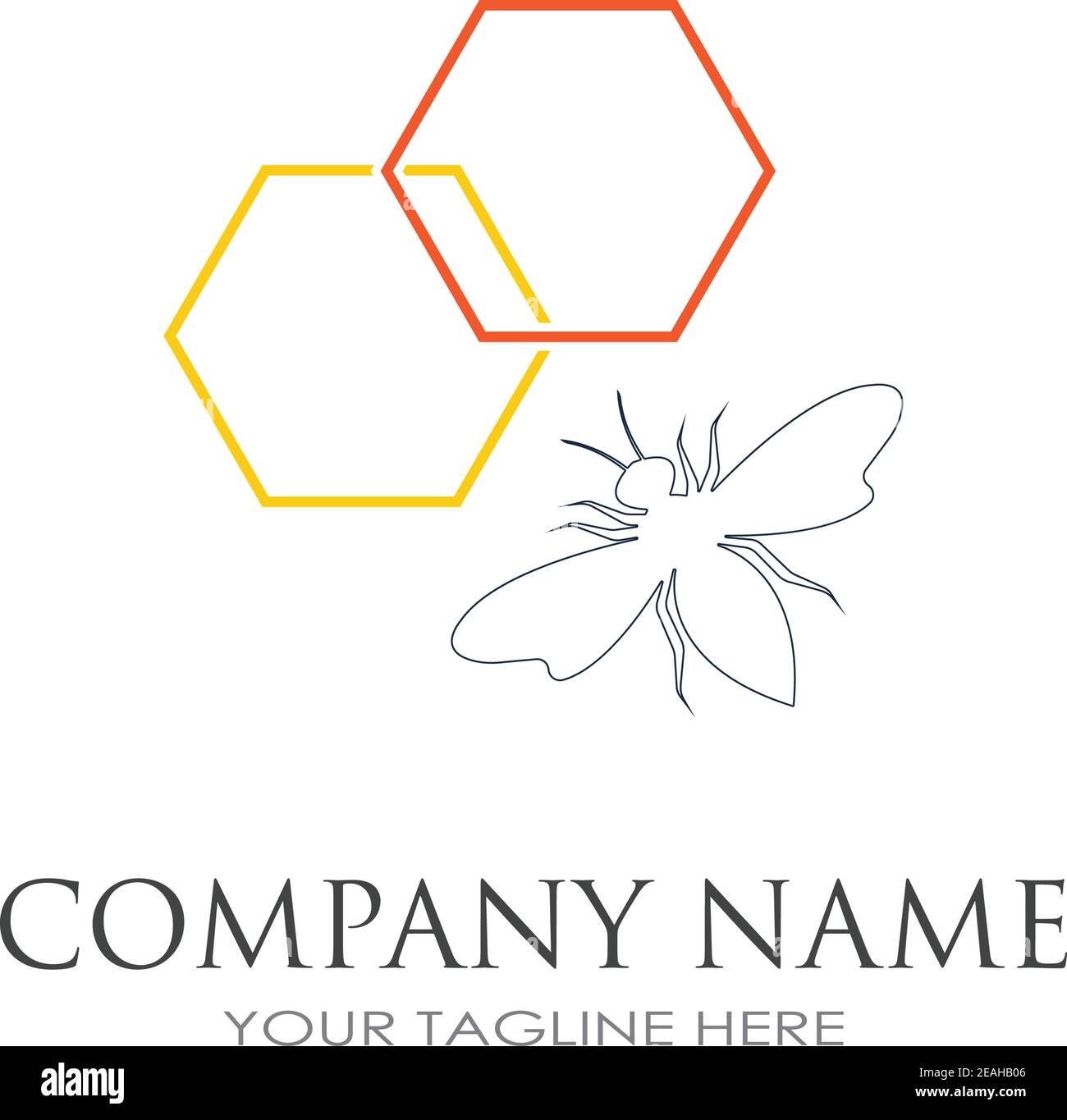 bee and honeycomb logo vector illustration design template Stock Vector