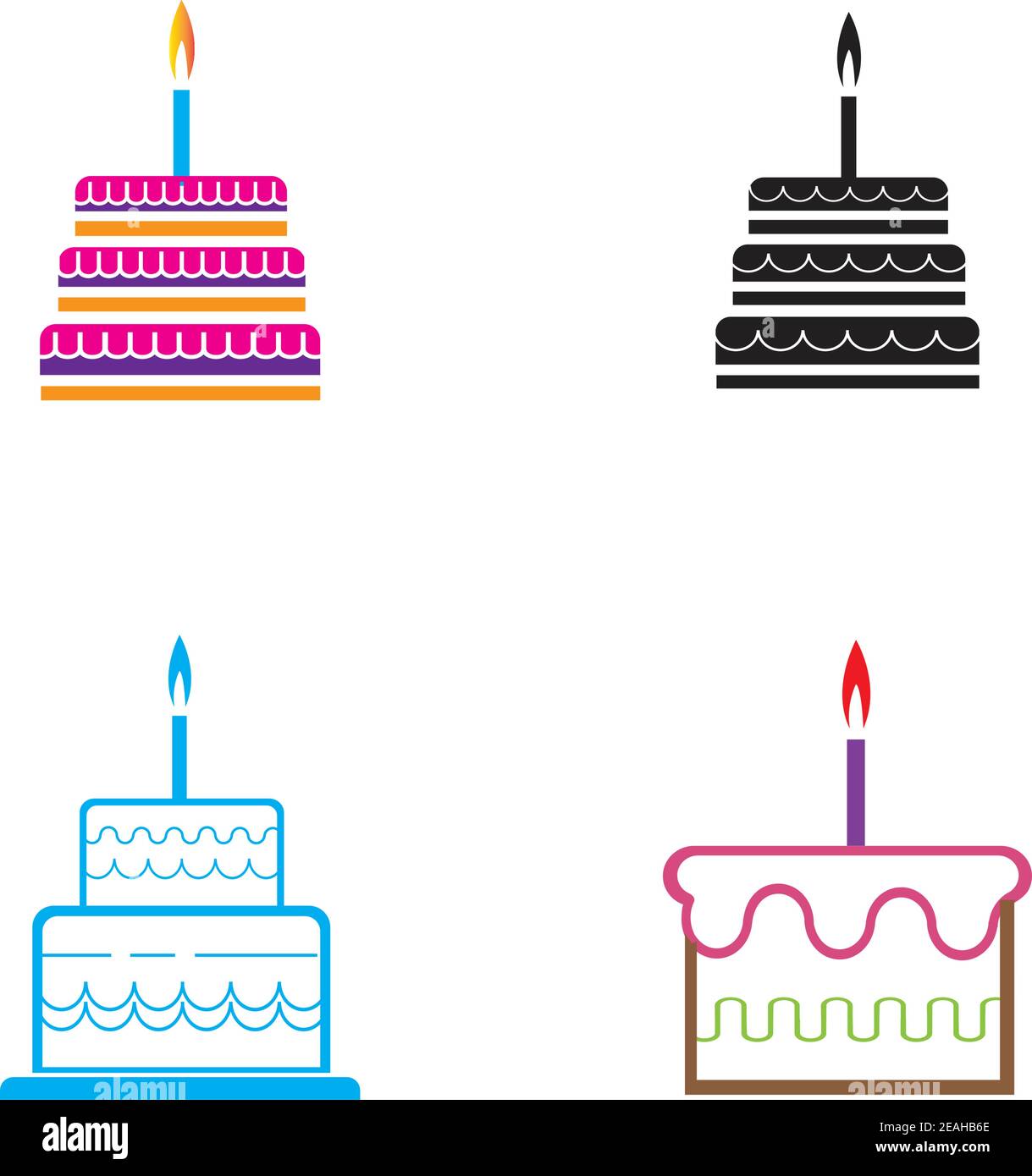 birthday cake icon vector design template Stock Vector