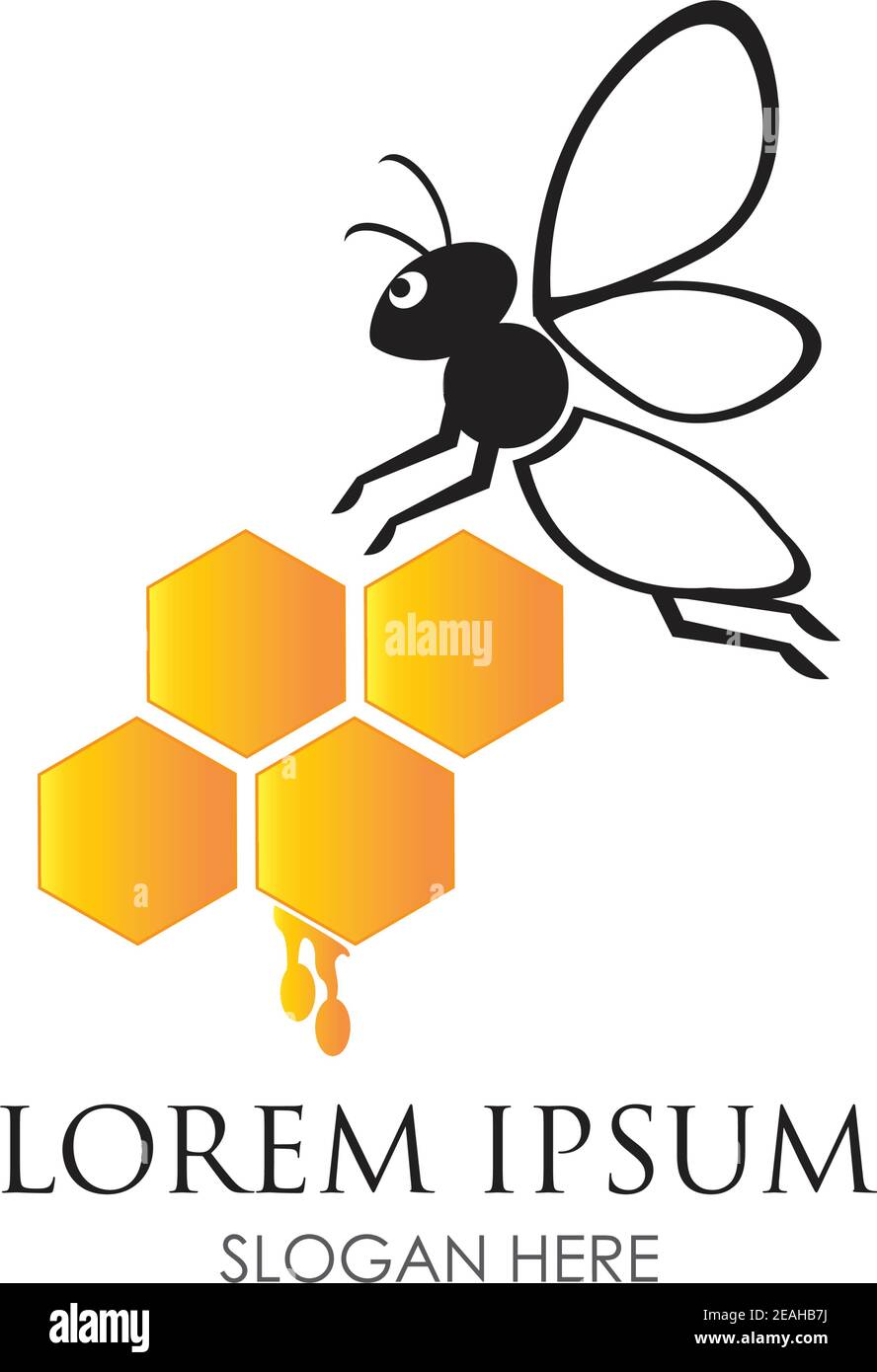 Bee logo vector icon illustration Stock Vector