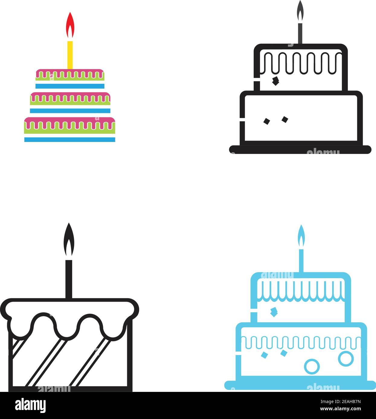 birthday cake icon vector design template Stock Vector