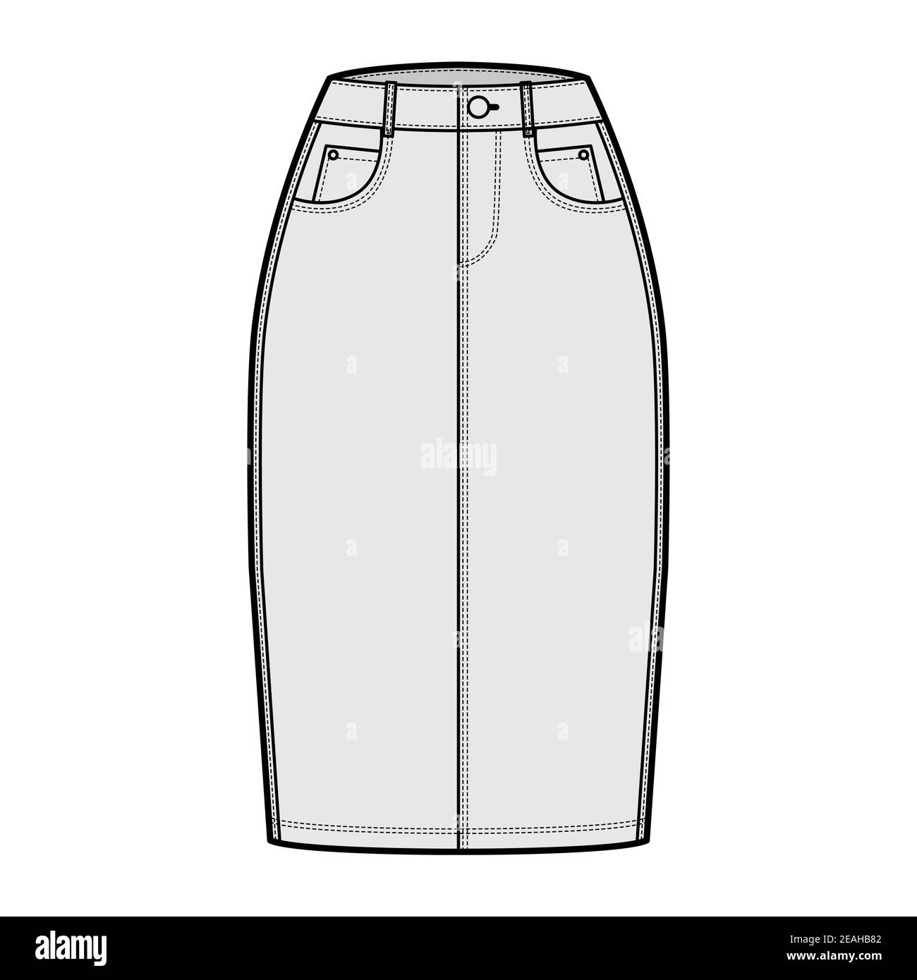 SVG Vettoriale  Wrap Pencil Skirt With Belt Details Fashion  Illustration CAD Technical Drawing Image 156494420