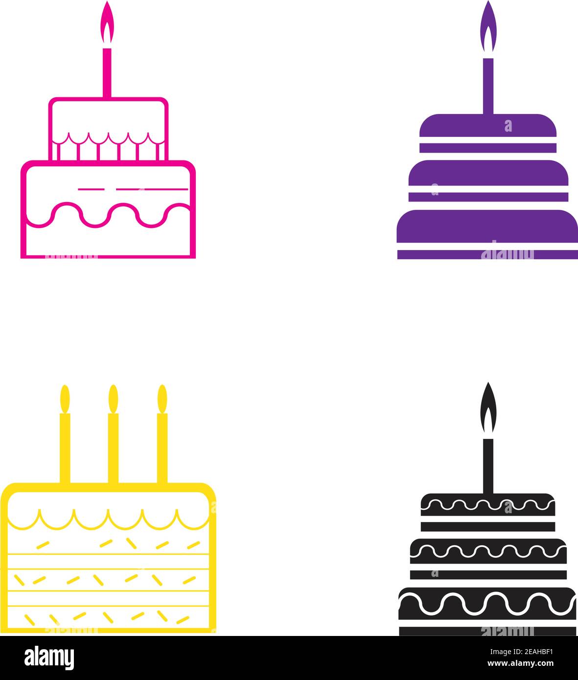 birthday cake icon vector design template Stock Vector
