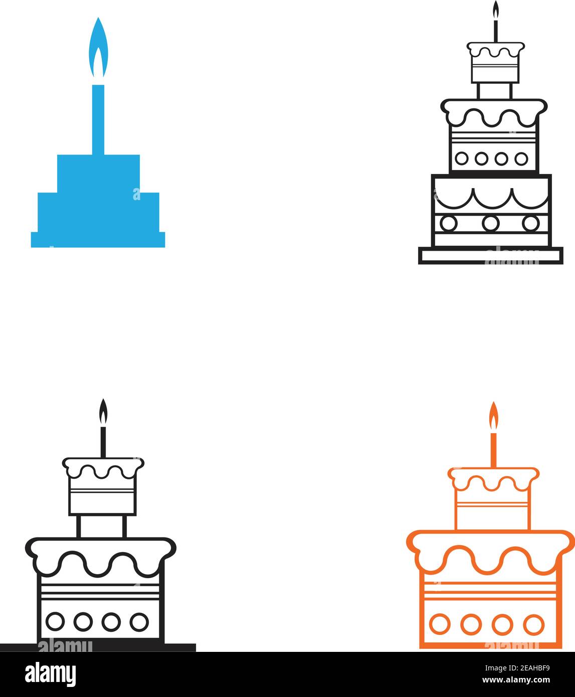 birthday cake icon vector design template Stock Vector
