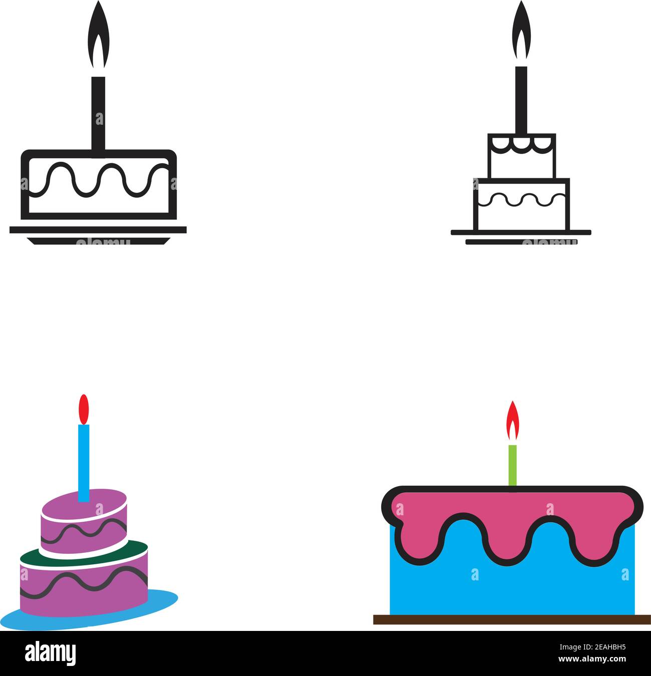 birthday cake icon vector design template Stock Vector