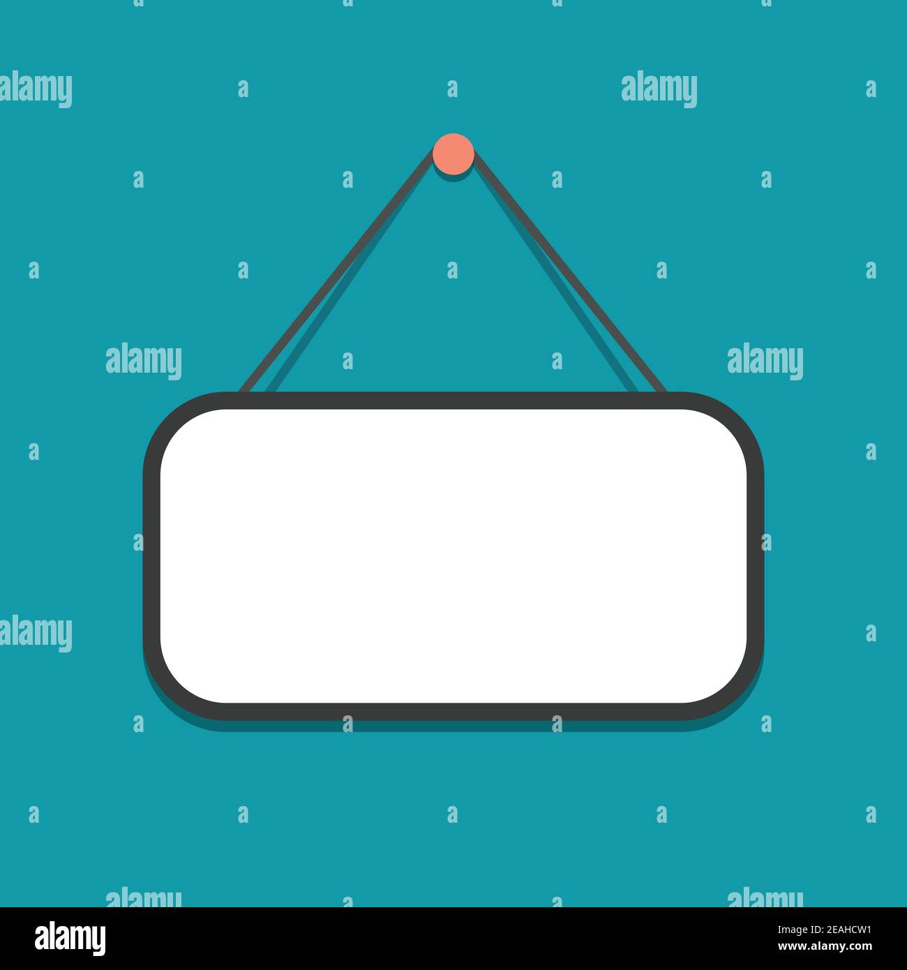 Empty plate hanging on green background for notice, message ...