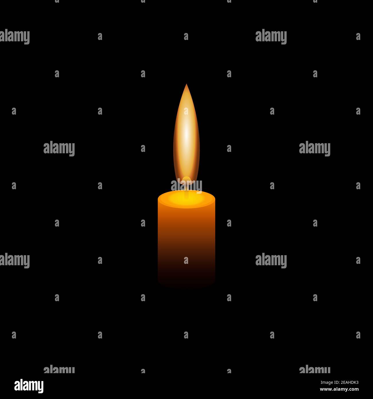 candle light vector isolated on black background Stock Vector