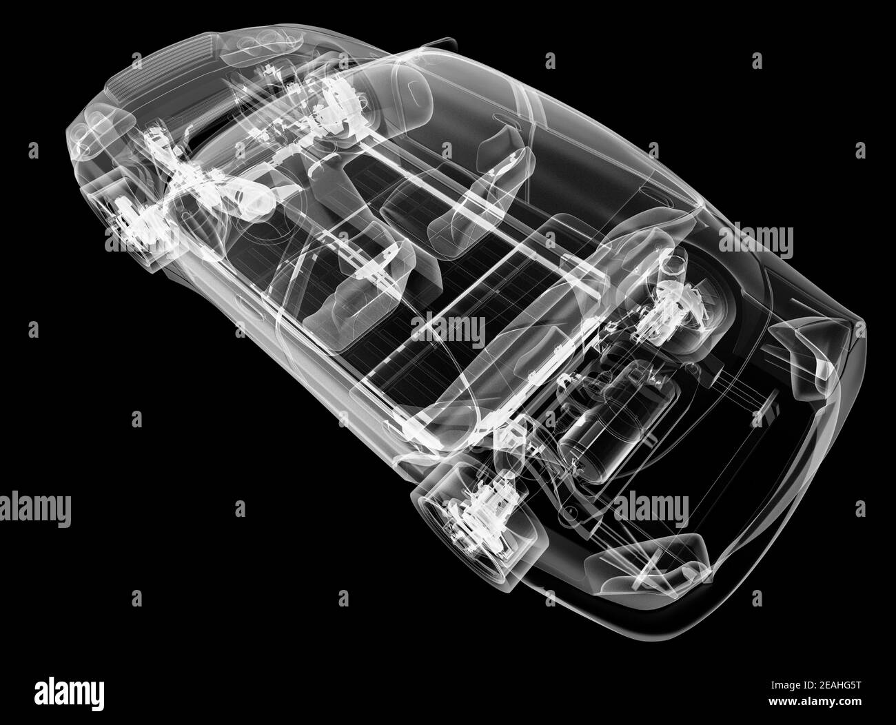 Xray of electric car with chassis. 3D illustration Stock Photo Alamy