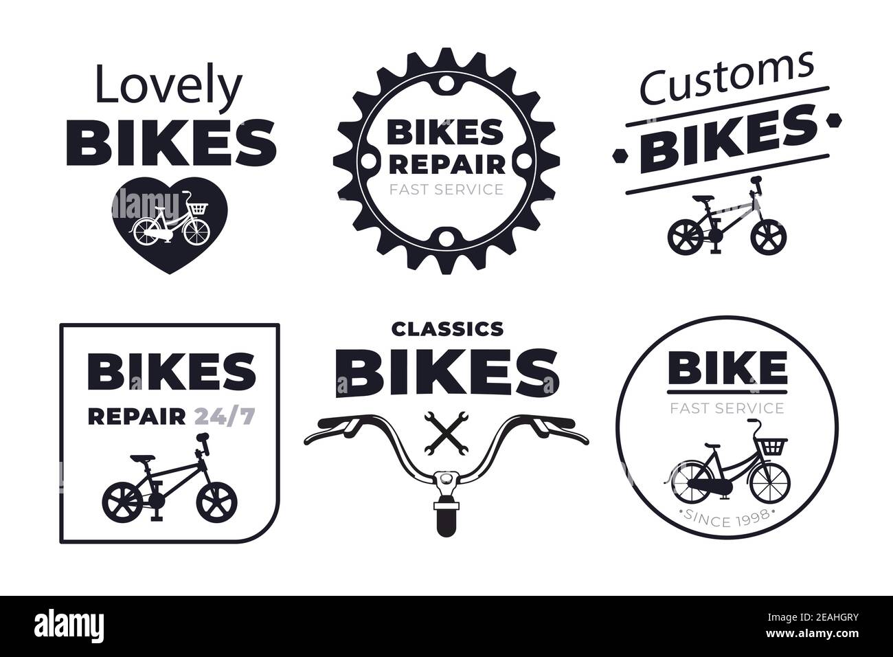 Bike logo collection Vector illustration Stock Vector Image & Art Alamy