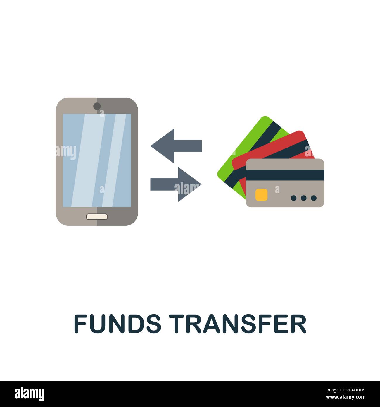 Funds Transfer flat icon. Color simple element from fintech collection ...