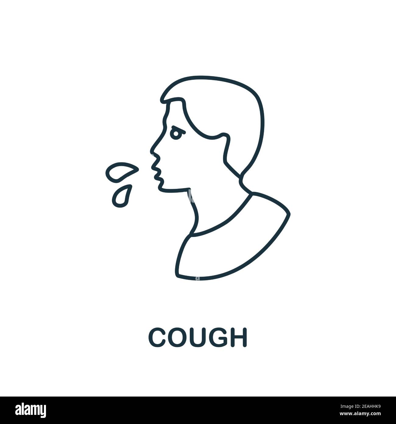 Cough icon. Simple illustration from coronavirus collection. Creative ...