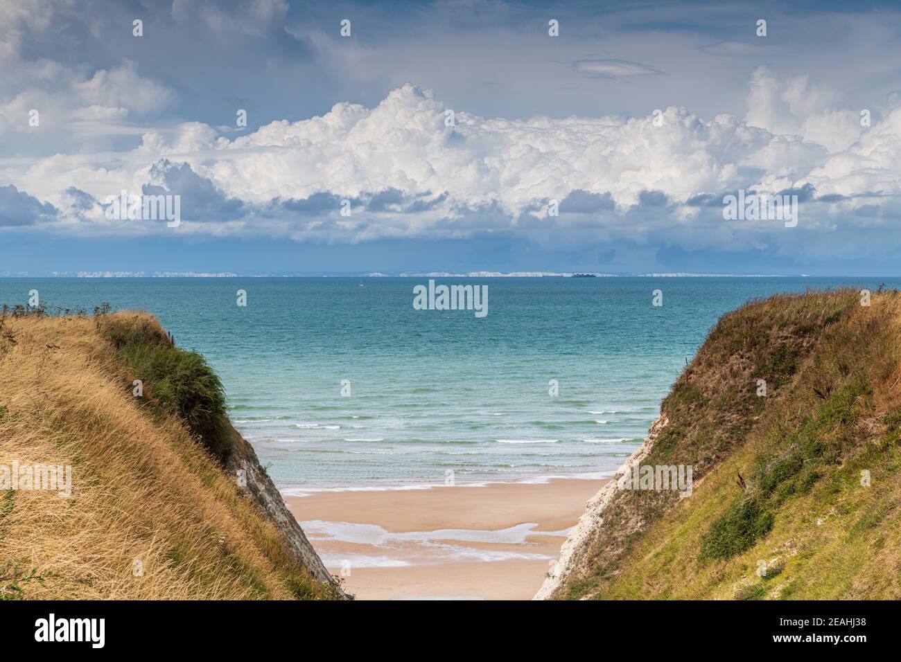 Les côtes anglaises , France, Hauts de France, Escalles Stock Photo