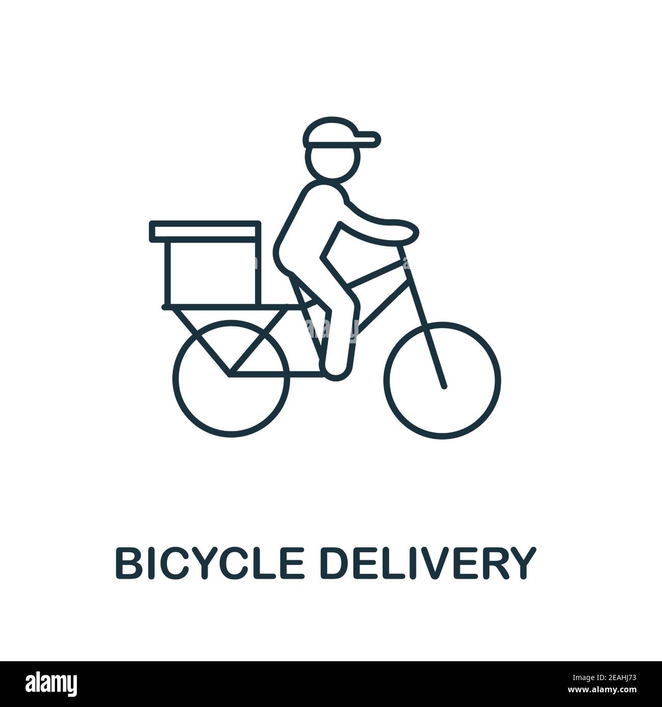 Bicycle Delivery icon. Simple element from delivery collection. Creative Bicycle Delivery icon for web design, templates, infographics and more Stock Vector