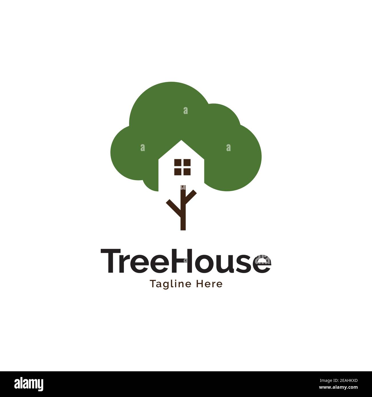 Tree house inspiration logo design vector template Stock Vector