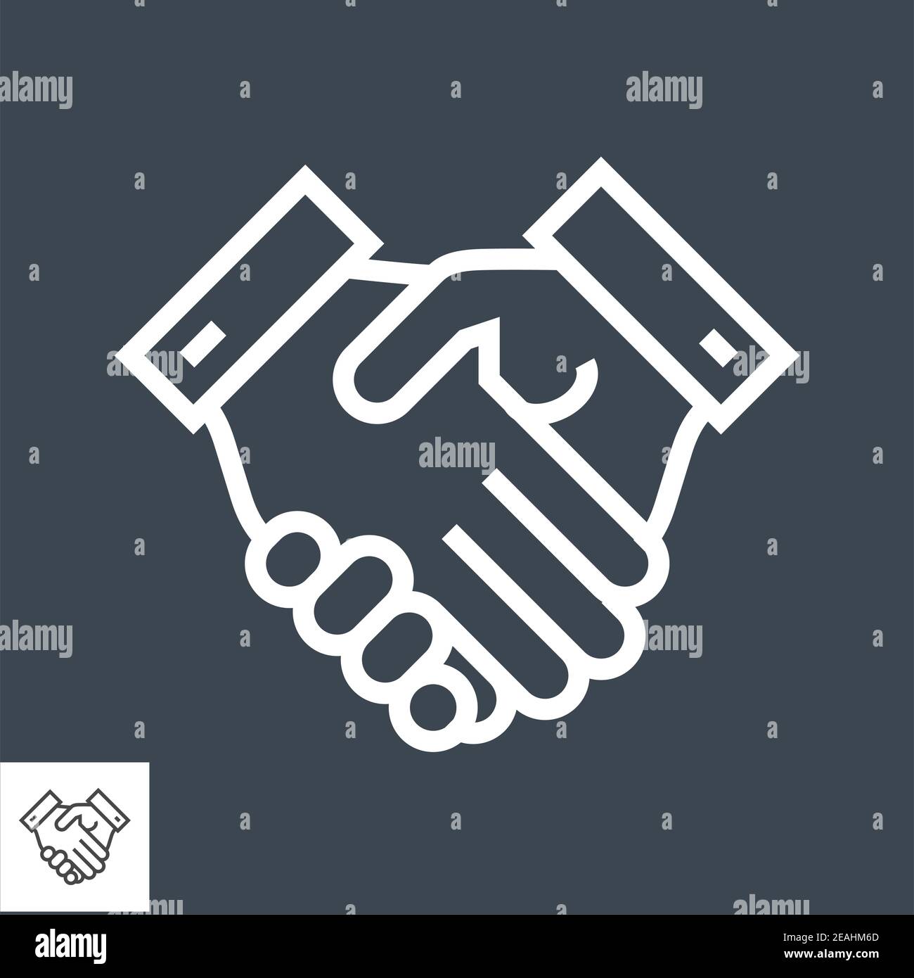 Handshake Related Vector Line Icon. Stock Vector