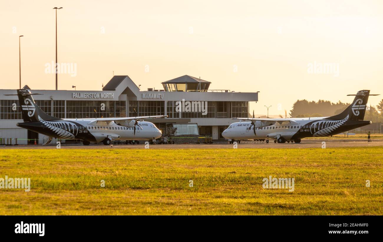 A couple of aircraft at Palmerston North Airport, New Zealand Stock Photo
