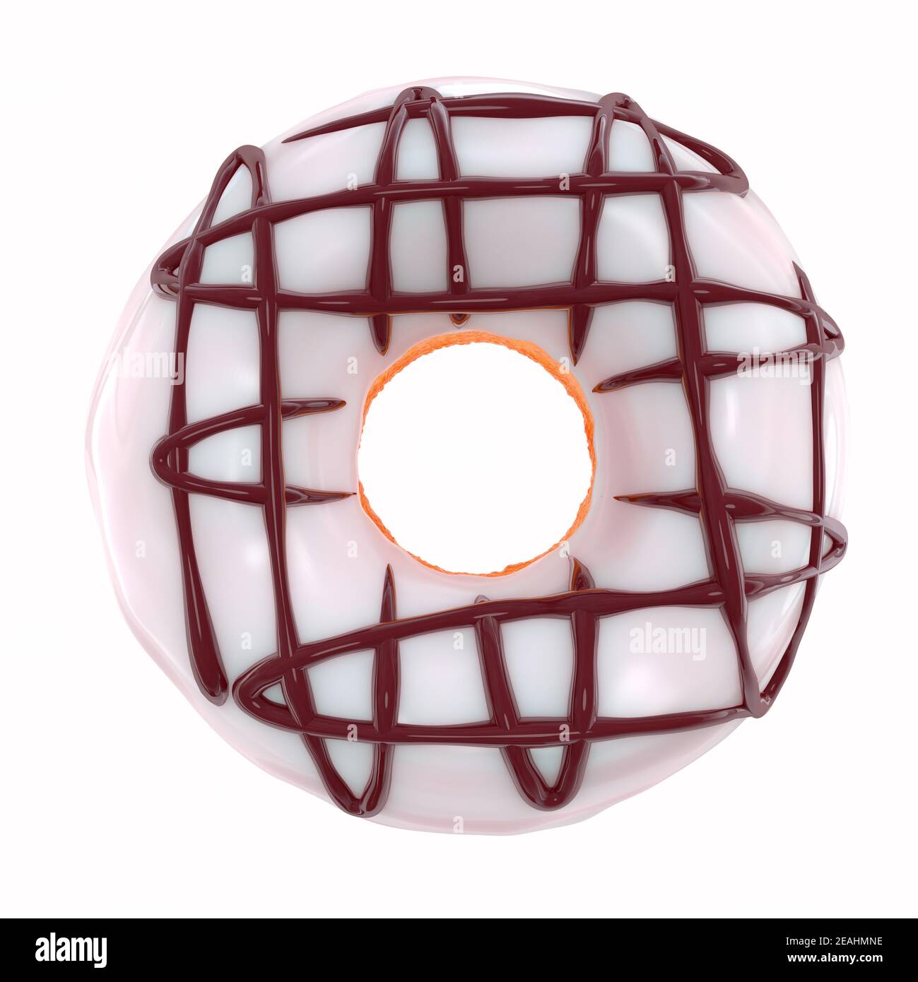 Glazed donut with sprinkles on a white background front view Stock ...