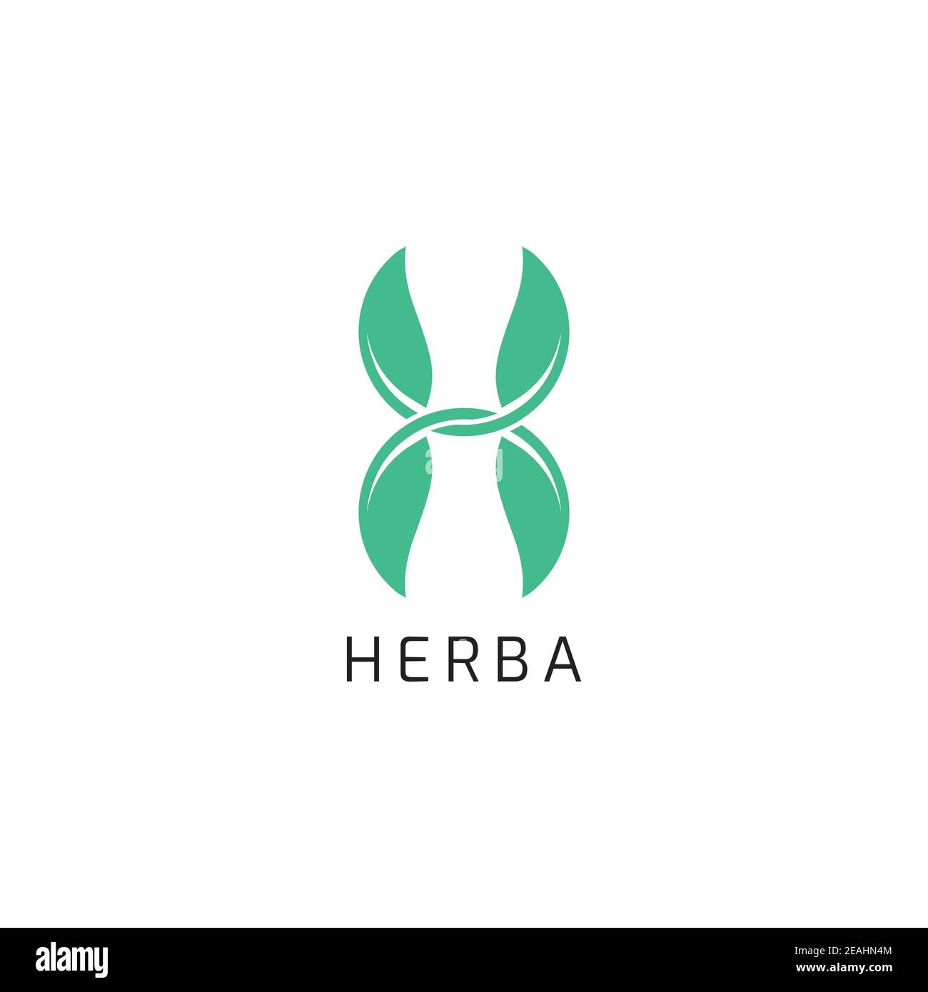 Letter H organic logo design vector template Stock Vector